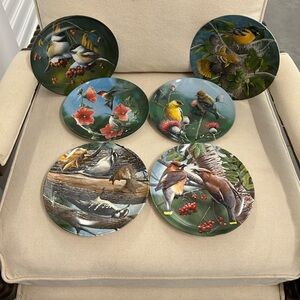Set of 6 Decorative Bird Plates